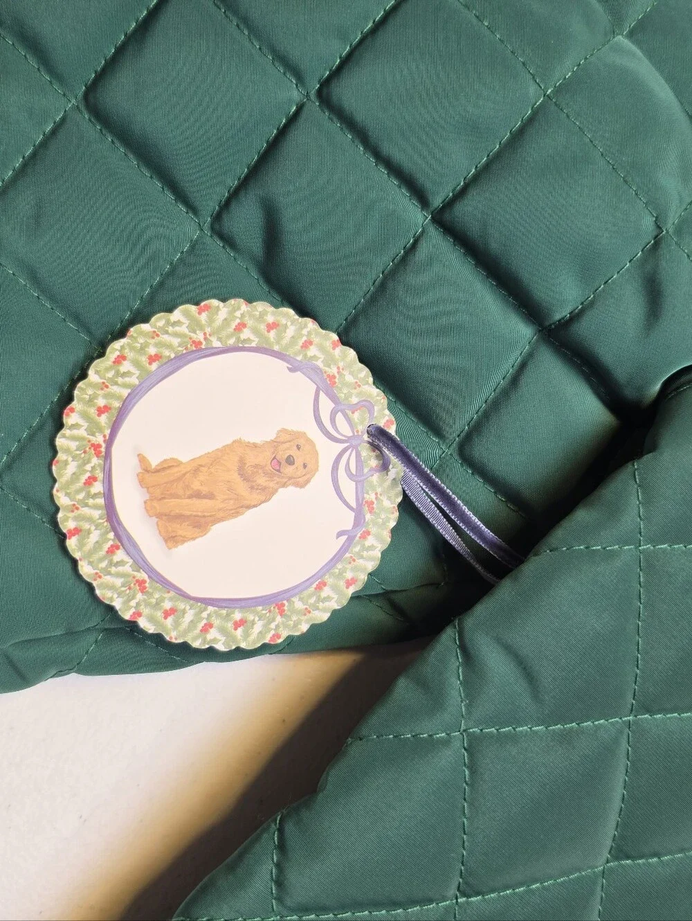 Edgehill Collection × Darby Green Quilted Puffer Jacket with Ruffle Collar NWT